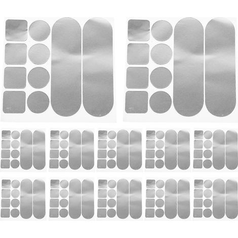 12 Bögen Aluminiumaufkleber Für Küchenutensilien, Tragbare Reparaturflicken, Pfannenreparaturflicken – 11 X 10,8 Cm – Silber