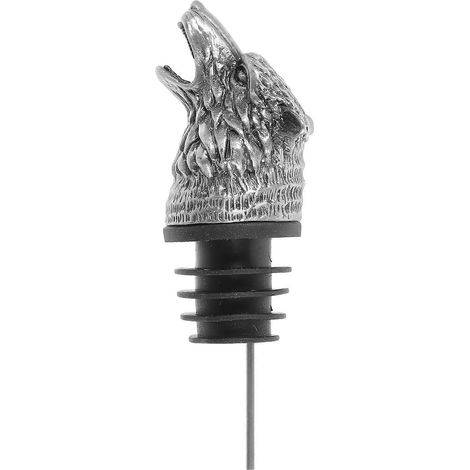 Weinausgießer, Belüfter Und Origineller Getränkespender In Form Eines Wolfskopfes – 10,30 X 3,50 X 3,00 Cm – Silber