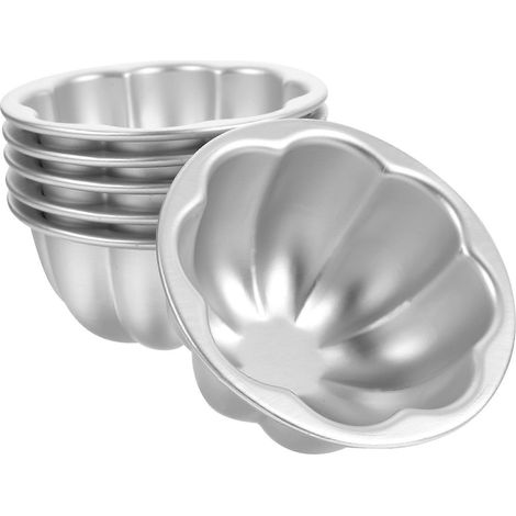 6-teiliges Set Antihaftbeschichteter Pudding-, Muffin- Und Kuchenformen – 9,5 X 9,5 X 4,5 Cm – Silber
