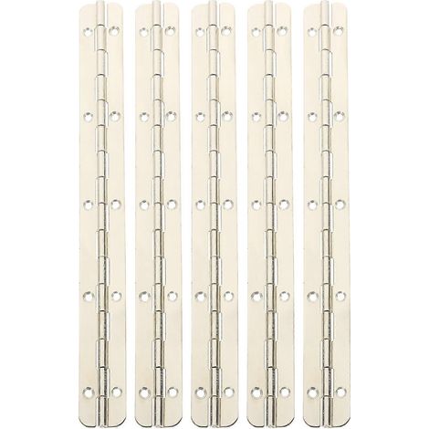 Set Mit 5 Durchgehenden Scharnieren Für Schmuckkästchen, 180°-scharniere Für Koffer, Ersatzscharniere – 19 X 1,9 X 0,5 Cm – Silber