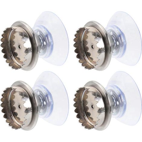 Set Mit 4 Selbstentleerenden Magnetischen Seifenschalen, Wandmontierter Seifenhalter Aus Edelstahl Mit Saugnapf. – 4,50 X 3,10 X 2,10 Cm – Silber