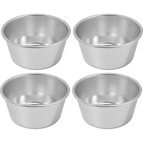 4er-set Multifunktionale Puddingformen Für Den Hausgebrauch, Praktische Muffinformen, Backzubehör – 6,70 X 6,70 X 3,20 Cm – Silber