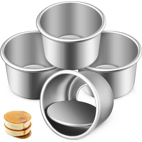 Set Mit 4 Runden Kuchenformen Aus Aluminiumlegierung Mit Herausnehmbarem Boden, Kleine Kuchenformen Zum Backen Von Kuchen