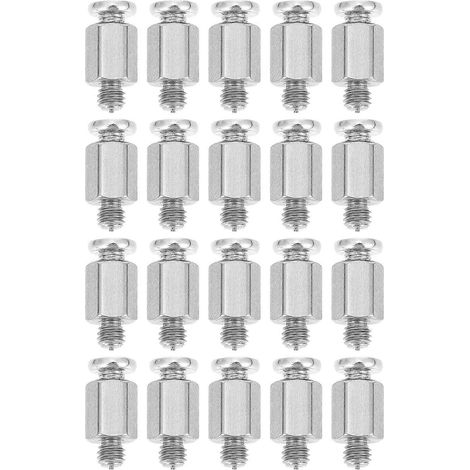 Packung Mit 20 Sechskant-metallschrauben Für M.2-ssds Und Mainboards – 0,8 X 0,4 X 0,4 Cm – Silber