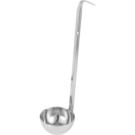 Suppenlöffel Mit Hakengriff, Küchenkelle, Servierlöffel 90 Ml – 26,50 X 7,00 X 6,80 Cm – Silber