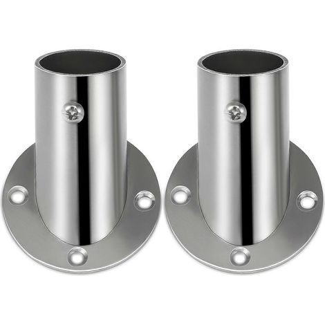 2 Verstellbare Edelstahl-halterungen Für Kleiderstangen – 5,20 X 5,20 X 5,00 Cm – Silber