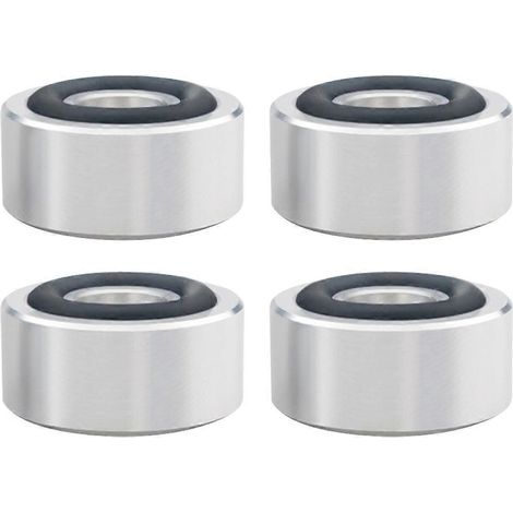 Set Mit 4 Lautsprecherfüßen Aus Aluminiumlegierung Für Subwoofer. – 2,00 X 2,00 X 1,00 Cm – Silber