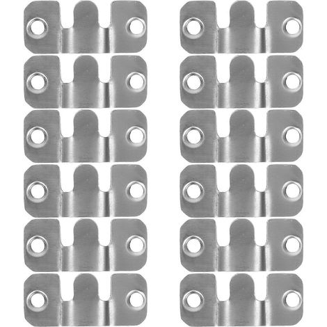 Set Mit 12 Bilderrahmenhaken Aus Edelstahl Mit Öse – 4,30 X 1,90 X 0,50 Cm – Silber