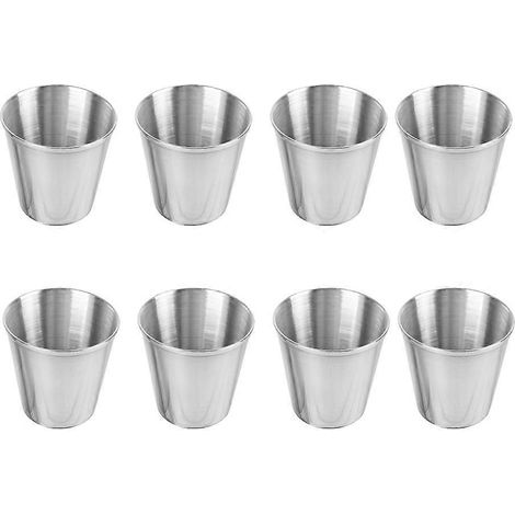 6er-set Edelstahl-schnapsgläser, Tragbare Becher – 4,00 X 4,00 X 4,00 Cm – Silber