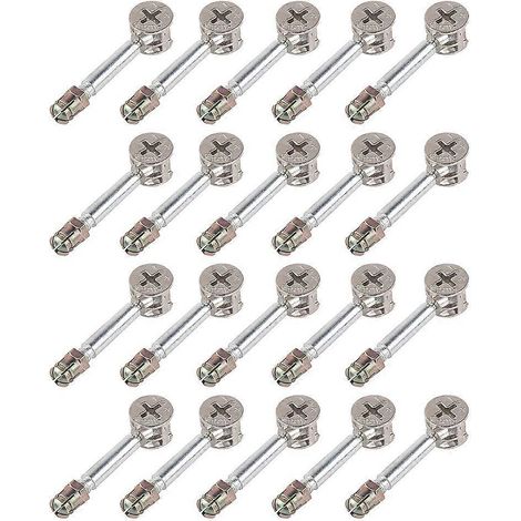 20 Sätze Nockenverbinder Für Möbel, Zur Montage Von Schubladen- Und Schrankfronten – 4 Cm – Silber