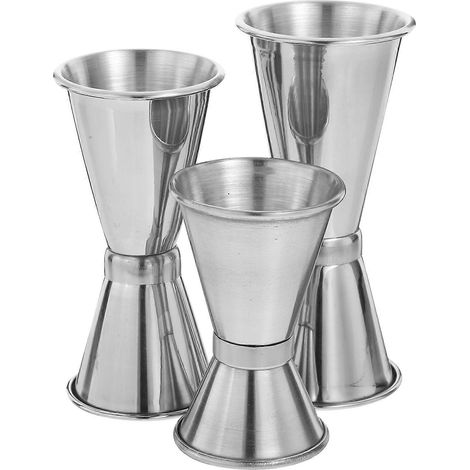 Set Mit 3 Japanischen Jiggern Aus Edelstahl 304, Doppeljigger Für Cocktails (15/27 Ml, 22/35 Ml, 30/40 Ml) – 9,90 X 4,10 X 4,10 Cm – Silber