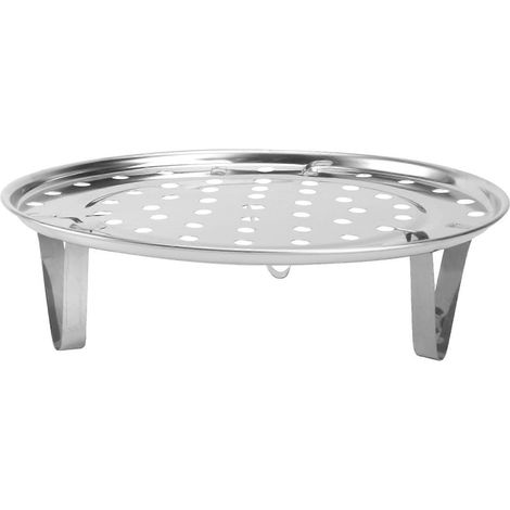 Runder, Dreibeiniger Dampfeinsatz Aus Edelstahl Für Töpfe Und Pfannen, 24 Cm – Silber