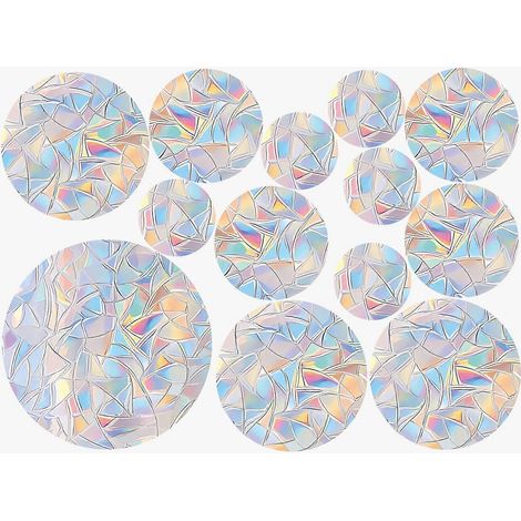 Set Mit 3 Runden, Dekorativen Fensteraufklebern Mit Sonnenfänger-motiv, Stoßfest – 30,00 X 22,00 X 0,10 Cm – Silber