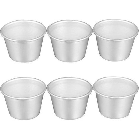 Runde Kuchenform Aus Aluminiumlegierung (6er-set), Ideal Zum Backen Und Zubereiten Von Puddings. – 5,5 X 5,5 X 3,5 Cm