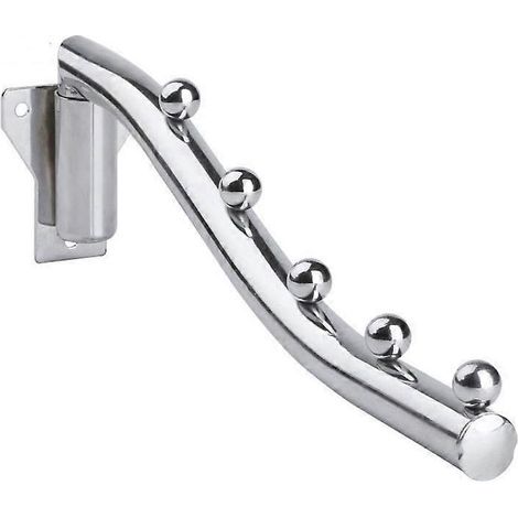 Drehbarer Metallhaken Mit 5 Kugeln (28 X 5,5 Cm) Für Kleidung, Mäntel, Hüte Und Bademäntel. Ideal Für Kleiderschränke Und Waschküchen. – 28 X 5,5 Cm – Silber