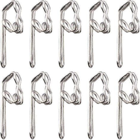 Packung Mit 100 Duschvorhanghaken Aus Metall – 3 X 1,5 X 2 Cm – Silber