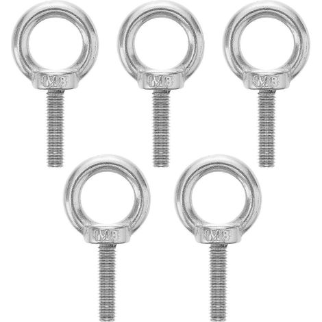 Satz Mit 5 M8x30 Edelstahl-ösenschrauben, Gewindeösen, Teil Für Hebevorrichtungen – Silber