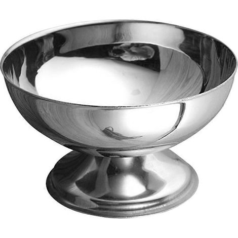 Salatschüssel Aus Edelstahl, Eisschale, Dessertschale, Obstschale, Snack- Und Süßigkeitenschale – 9,2 X 9,2 Cm – Silber