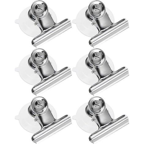 Set Mit 6 Runden Saugnapfclips Zum Aufhängen Von Wohnaccessoires – 5,8 X 4 Cm – Silber