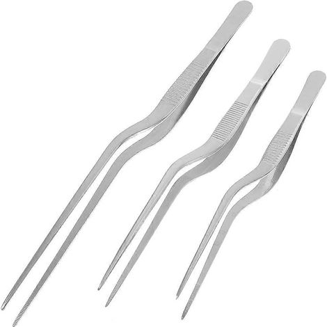 Set Mit 3 Edelstahl-gabelzangen, Fischgrätenzangen – 20 X 1,5 X 1 Cm – Silber