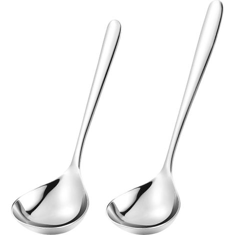 Set Aus 2 Suppenlöffeln, Tiefen Küchenkellen, Rostfreien Küchenutensilien Aus Edelstahl