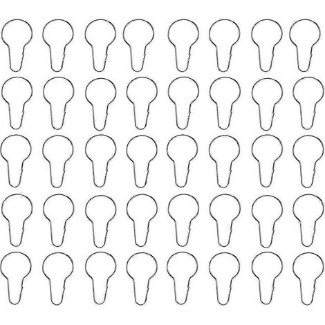 Set Mit 60 Duschvorhanghaken, Tragbaren Clips Und Schlaufen – 7 X 4 Cm – Silber