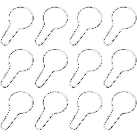 Ounona Set Mit 12 Duschvorhanghaken Mit Rollen, Rostfreie Edelstahlringe Mit Polierten Clips Für Duschvorhangstangen Und Duschvorhänge (silber)