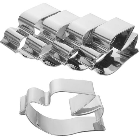 Set Mit 5 Taubenförmigen Ausstechformen Für Kekse Und Fondant, Aus Edelstahl. – 7,80 X 5,20 X 2,00 Cm – Silber