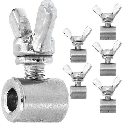 Set Mit 6 Robusten, Aufschraubbaren Kabelbindern Aus Metall Für Den Außenbereich – 1,2 X 1 Cm – Silber