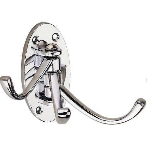 Stabile, Klappbare Und Drehbare Wandgarderobe Aus Massivem Metall Mit Drei Haken Zur Wandmontage Für Bad, Küche Und Schlafzimmer – Ausführung B (silber) – 9,00 X 4,60 X 7,00 Cm