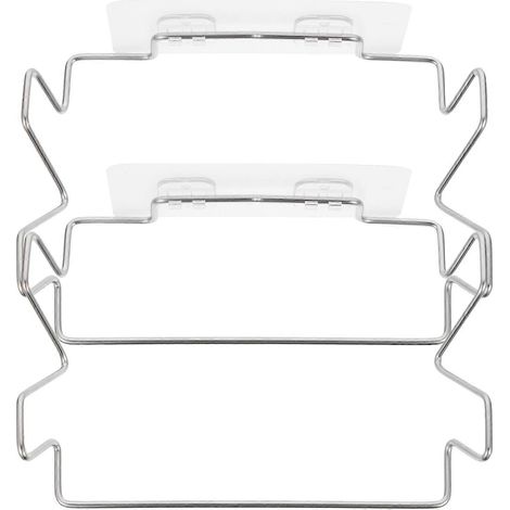 Set Mit 2 Tragbaren Müllbeutelhaltern Aus Edelstahl Für Den Hausgebrauch – 18,5 X 14 Cm – Silber