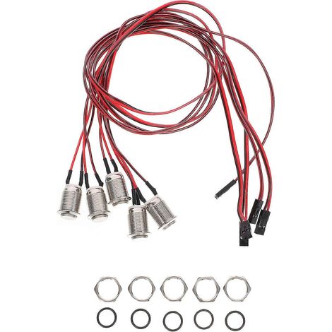 Set Mit 5 Wasserdichten Drucktastern Für Autos, Momentbetätigung. – 53 X 1,5 Cm – Silber