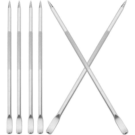 6er-set Dekorative Kaffeestifte Aus Edelstahl Für Latte Art Und Espresso. Barista-werkzeug. – 13,50 X 0,50 X 0,40 Cm – Silber