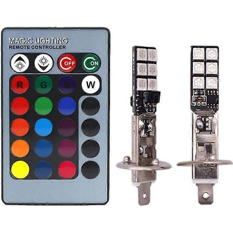 H1 12smd Rgb 5050 Mehrfarbige Led-nebelscheinwerfer Für Autos - Dekoration H1-6,26,27,2 Cm - Silber