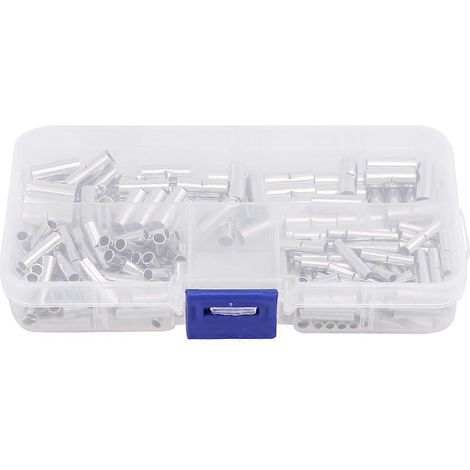 Set Mit 200 Unisolierten Rohrverbindern, Stoßverbindern Und Kabelschuhen. – Silber