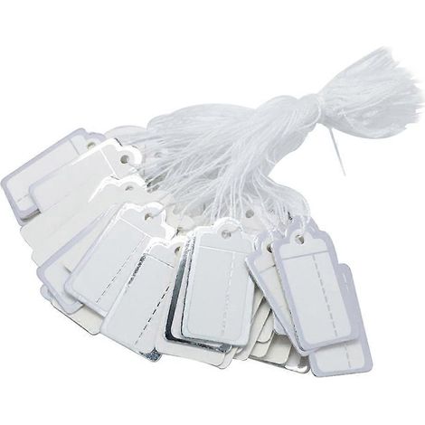 500 Miniatur-preisschilder Für Schmuck, Präsentationsanhänger, Geschenkkarten, Grußkarten, Anhänger Für Schmuck (silberner Rand) – 2,7 X 1,3 Cm – Silber