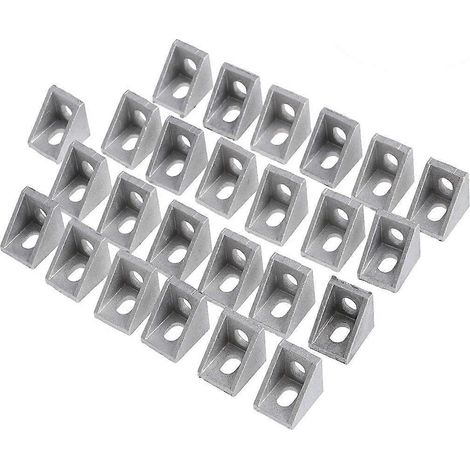 25 Winkelverbinder 2020 Für 20 Mm Aluminiumprofile (matt) – Silber
