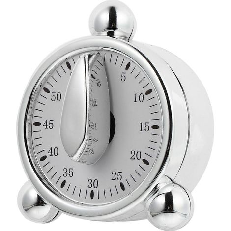 Kleiner, Kreativer Mechanischer Küchentimer Mit Alarm – 8 X 6,7 Cm – Silber