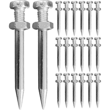 20 Rasenlüfter-nägel, Metall-lüfterpfähle, Lüfterwerkzeug, Rasenlüfter-pfahl, Lüfterstift – 5,80 X 0,80 X 0,80 Cm – Silber