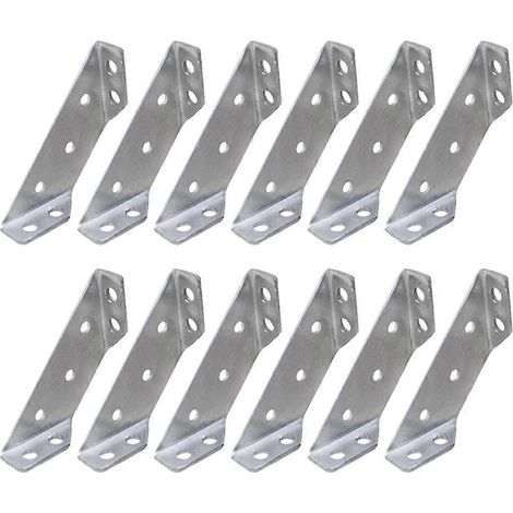 12 Trapezförmige Rechtwinklige Halterungen Aus Edelstahl – 6,90 X 2,00 X 1,20 Cm – Silber
