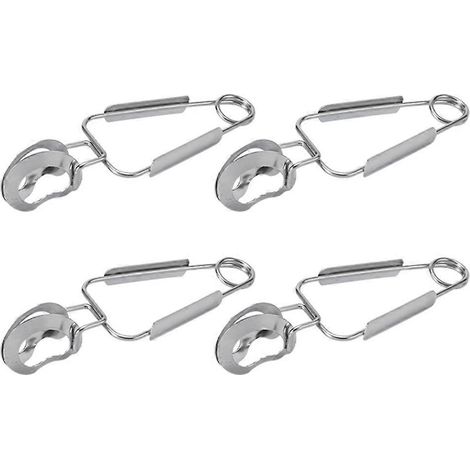 Set Mit 4 Edelstahl-federklemmen Für Lebensmittel, Schnecken Und Muscheln In Der Küche – 16 X 5 Cm – Silber