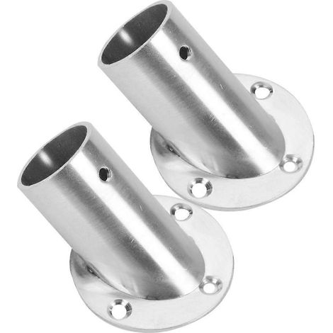 Abgeschrägte Duschstangenhalterungen, Handtuchhalterhalterungen, Kleiderstangen-endhalterungen – 6,60 X 5,20 X 5,20 Cm – Silber