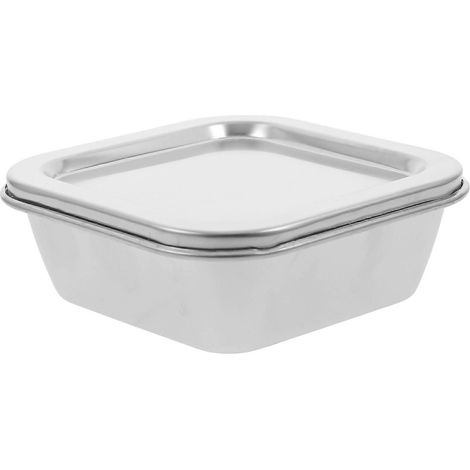 Lebensmittelbehälter Aus Edelstahl, Luftdichte Probenboxen, 300-ml-probenbehälter – 12,50 X 12,50 X 4,50 Cm – Silber