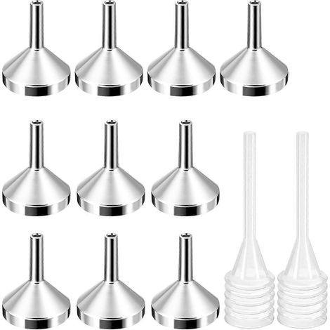 Set Mit 10 Mini-trichtern Für Den Einsatz Im Wissenschaftlichen Labor, Inklusive 2 Pipetten. – 6,50 X 1,50 X 1,50 Cm – Silber
