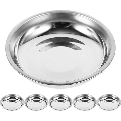 Set Mit 6 Mini-rundwürstchen Aus Edelstahl Für Saucen Und Vorspeisen. – 8,00 X 8,00 X 1,50 Cm – Silber
