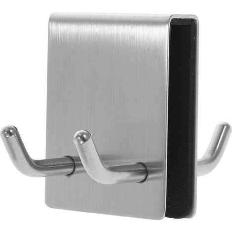 Doppelseitiger Türhaken Mit 2 Zinken Für Jacke Oder Handtuch – 10 X 7 Cm – Silber