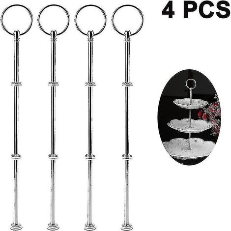 4-teiliges Zubehörset Für Eine Dreistöckige Etagere, Silberne Etagere