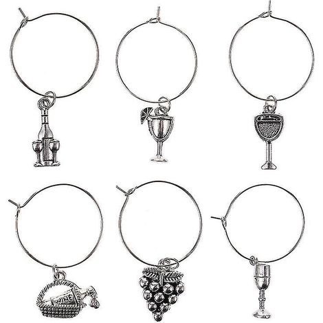 Set Mit 6 Ringen Für Weinglasetiketten