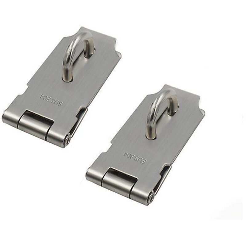 10 Cm (4 Zoll) Türriegel-set Aus Edelstahl Mit Vorhängeschlossschrauben, Silberfarben