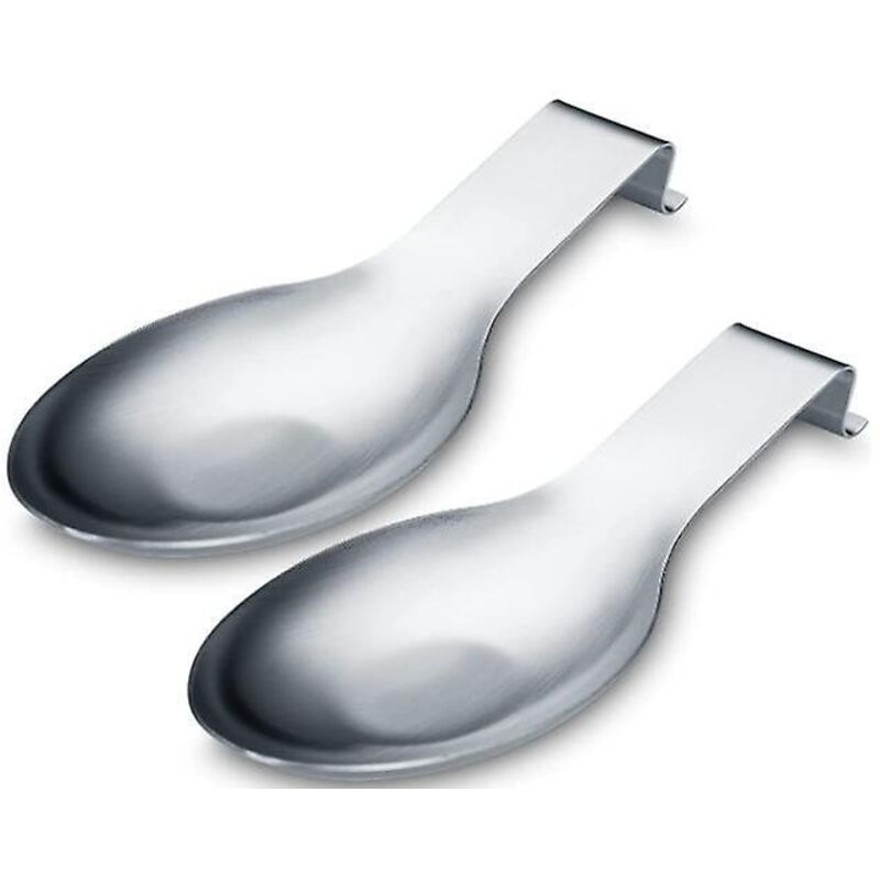 Löffelablage Aus Matt-silbernem Edelstahl Für Den Herd, Küchenutensilienhalter Für Schöpfkellen, Zangen, Pfannenwender - 2er-set (24 Cm)